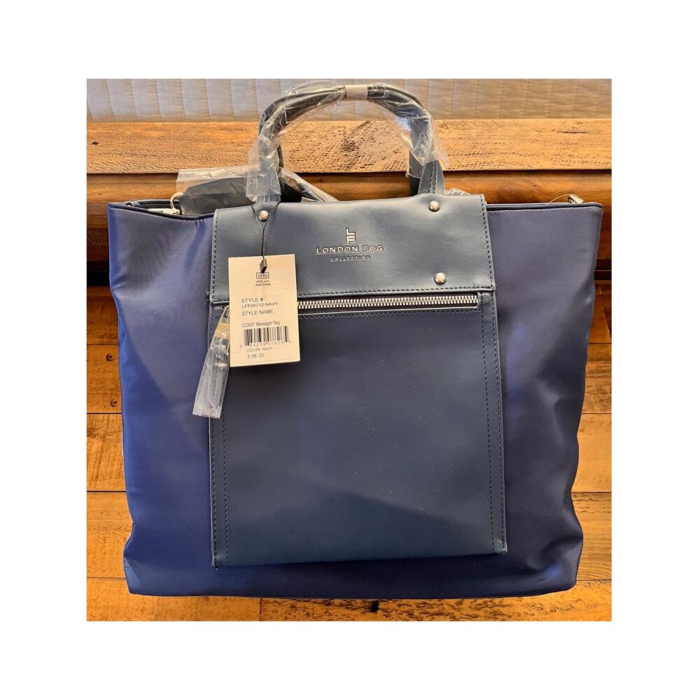London Fog Coast Multimedia Messenger Bag in Navy Blue NWT